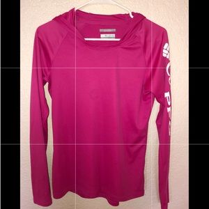 Pink Women’s Hooded Performance Long-Sleeve Top